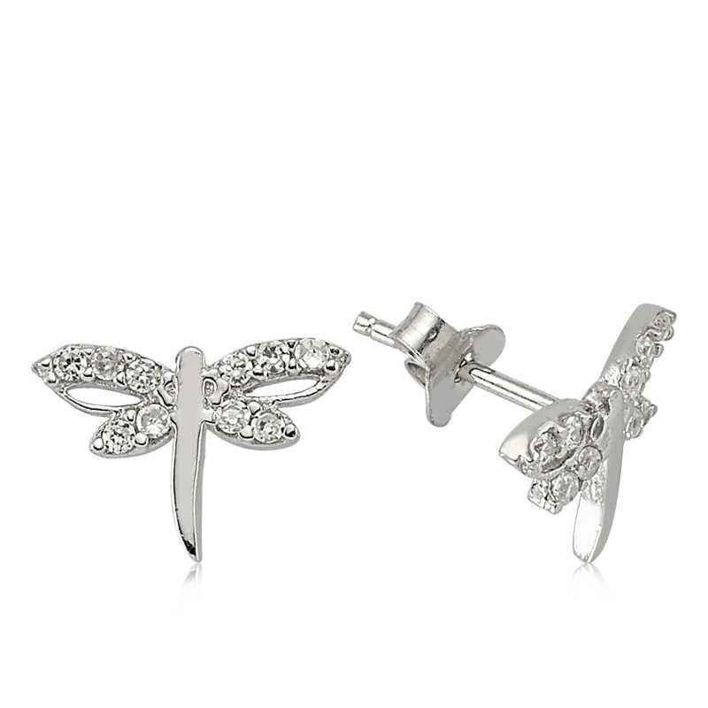 Dragonfly Stud Silver Earrings