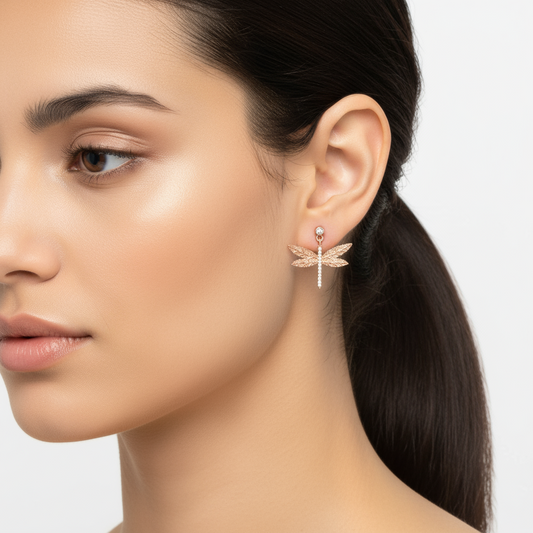 Silver Dragonfly Earrings