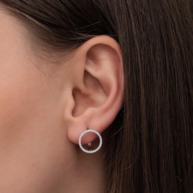 Boucles d'oreilles rondes en argent pour femme