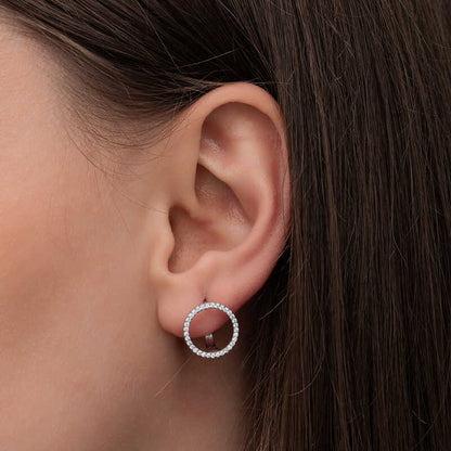Boucles d'oreilles rondes en argent pour femme