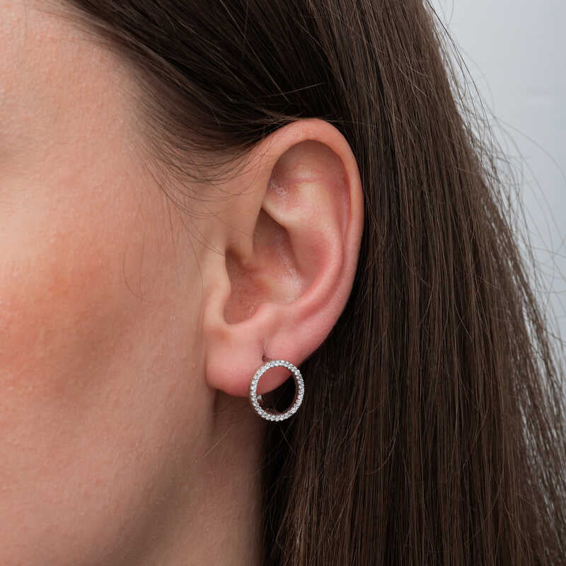 Boucles d'oreilles rondes en argent pour femme