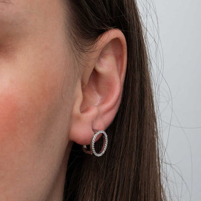 Boucles d'oreilles rondes en argent pour femme