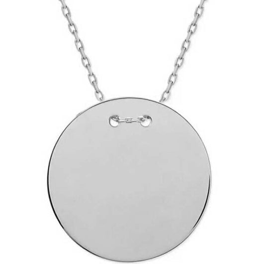 Collier en argent avec plaque ronde pour femme