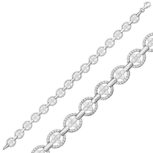 Round Channel Women's Silver Bracelet