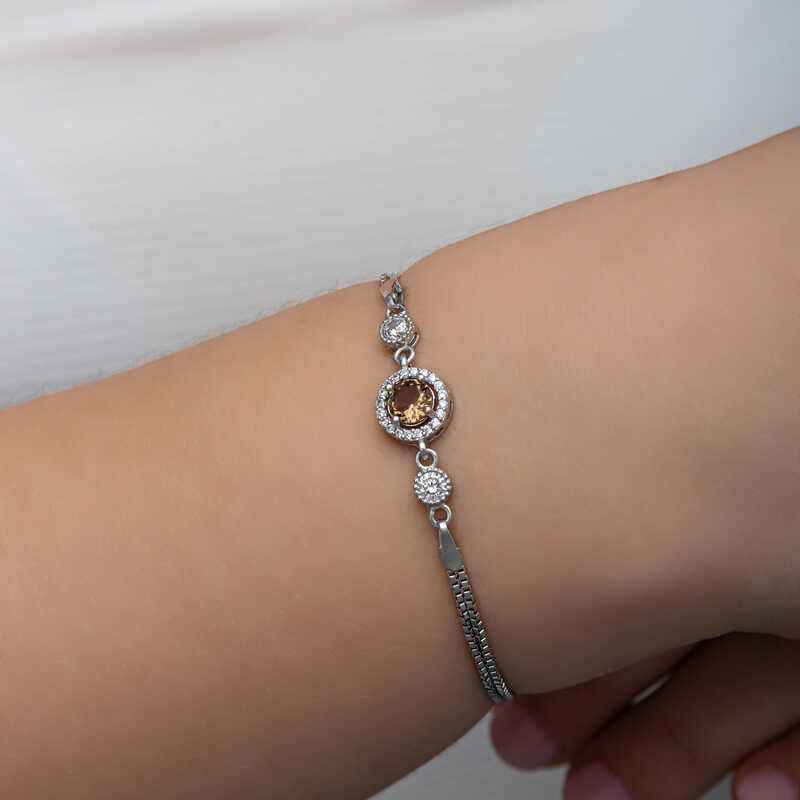 Round Zultanite Stone Women's Silver Bracelet