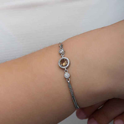 Round Zultanite Stone Women's Silver Bracelet