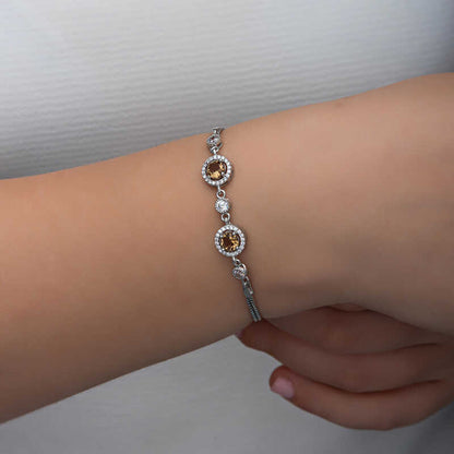 Round Zultanite Stone Women's Silver Bracelet