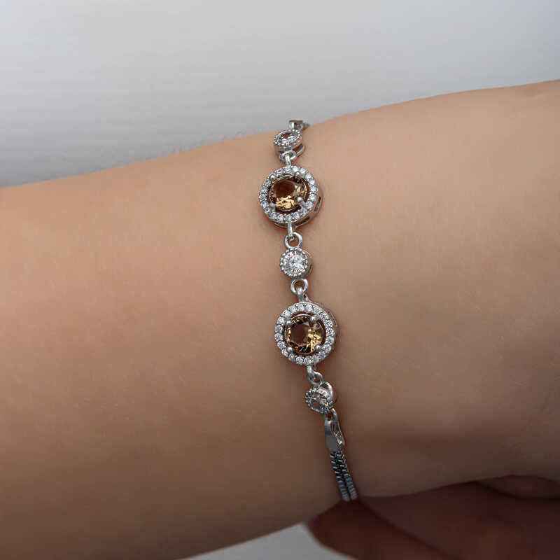 Round Zultanite Stone Women's Silver Bracelet