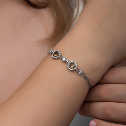 Round Zultanite Stone Women's Silver Bracelet
