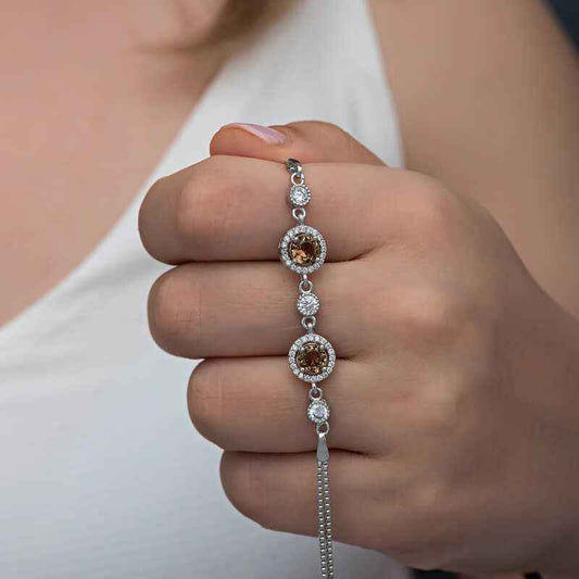 Round Zultanite Stone Women's Silver Bracelet