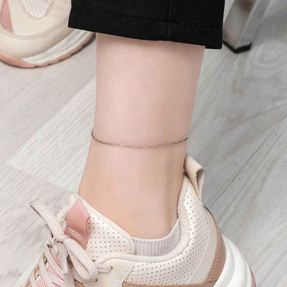 Silver Chain Pattern Anklet