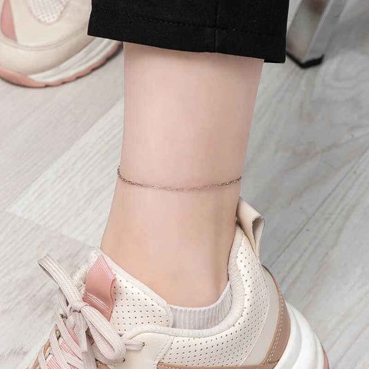Silver Chain Pattern Anklet