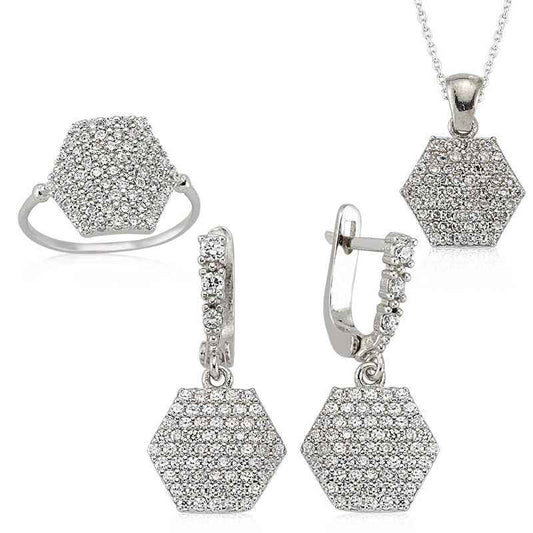 Hexagonal Women's Silver Set