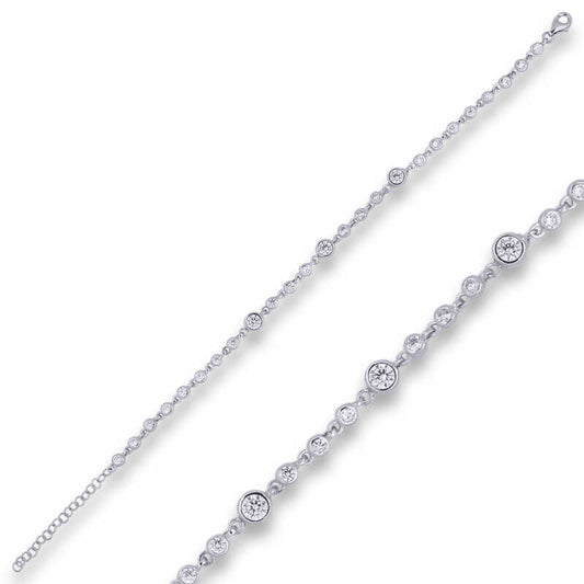 Zircon Stone Women's Silver Bracelet