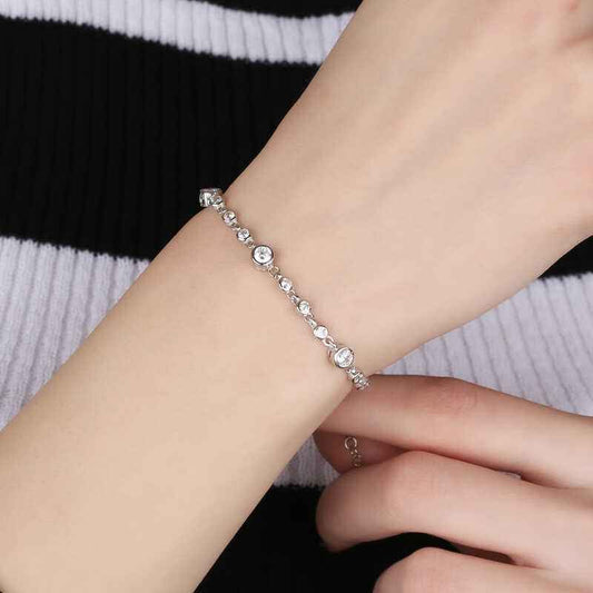 Zircon Stone Women's Silver Bracelet