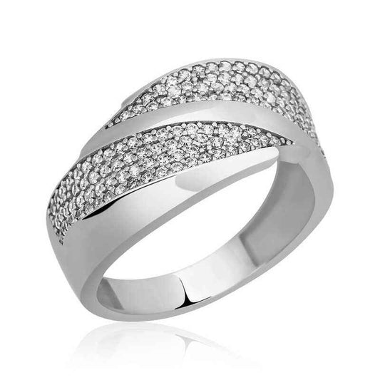 Zircon Stone Women's Silver Ring