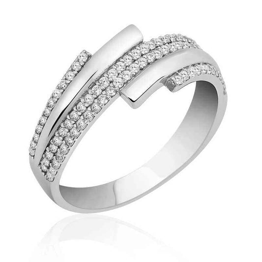 Zircon Stone Women's Silver Ring