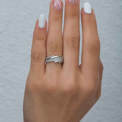 Zircon Stone Women's Silver Ring