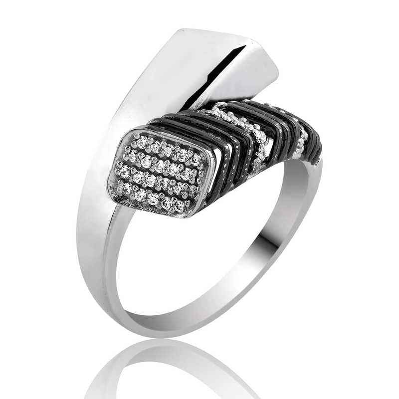 Zircon Stone Women's Silver Ring