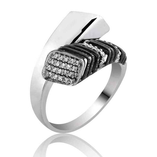 Zircon Stone Women's Silver Ring
