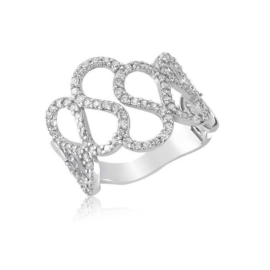 Wavy Infinity Women's Silver Ring