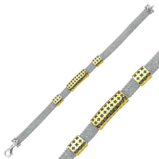 Stone Mesh Women's Silver Bracelet