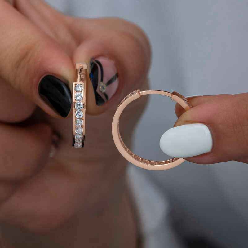Zircon Stone Ring Women's Silver Earring