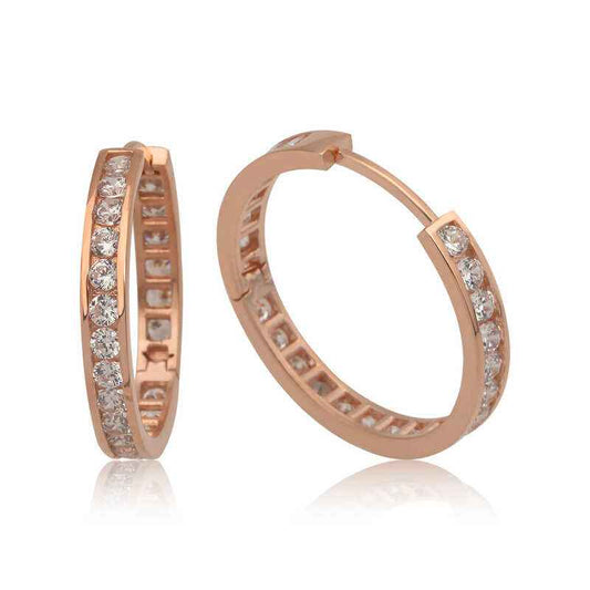 Zircon Stone Ring Women's Silver Earring