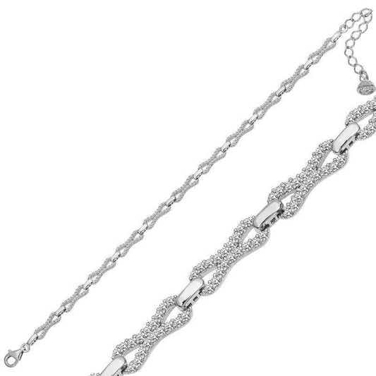 Zircon Stone Women's Silver Bracelet