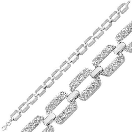 Zircon Stone Women's Silver Bracelet