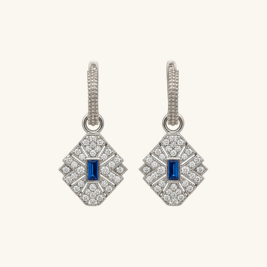 Zircon Stone Women's Silver Earrings