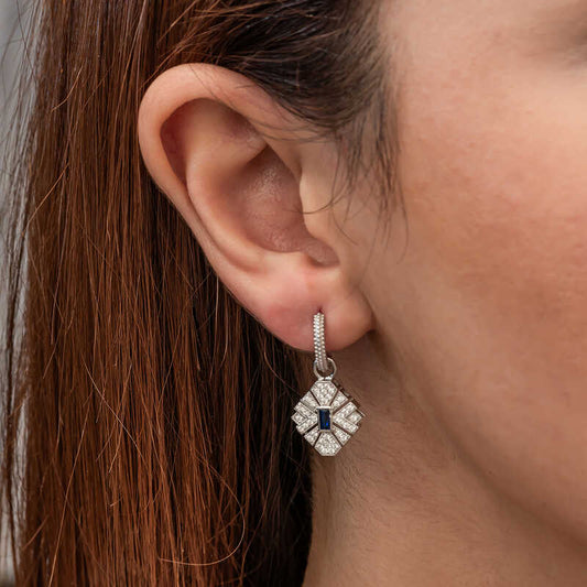 Zircon Stone Women's Silver Earrings
