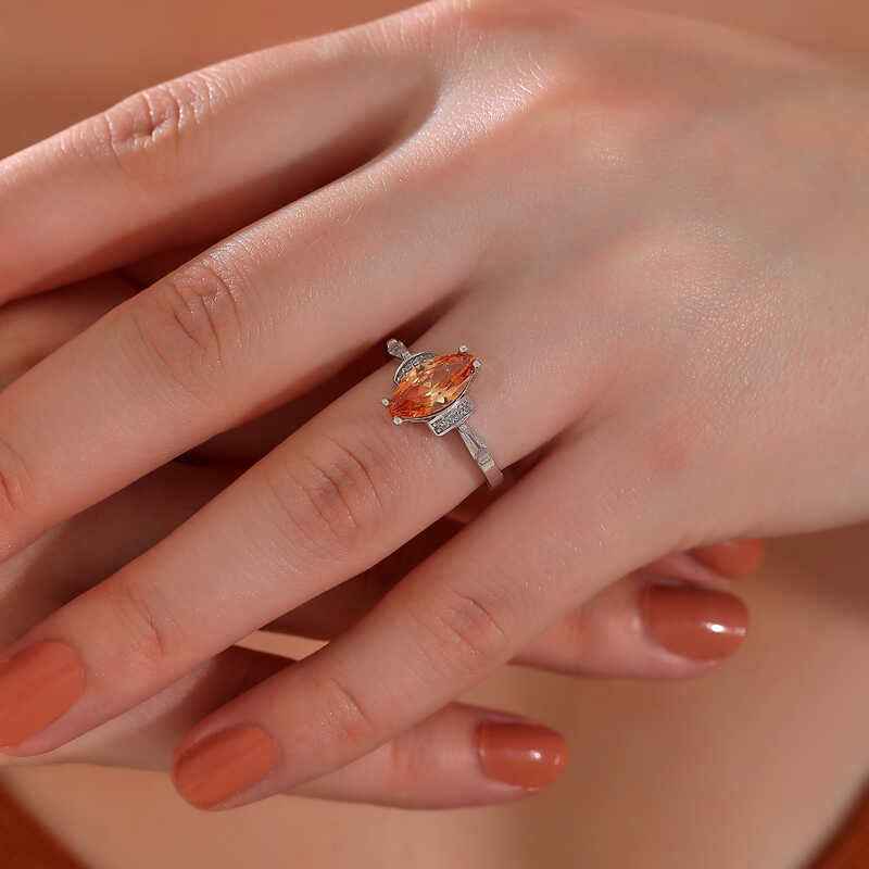 Zircon Stone Women's Silver Ring