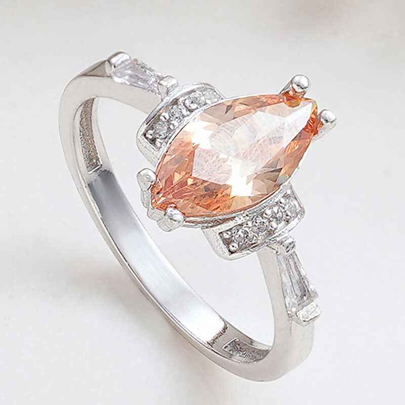 Zircon Stone Women's Silver Ring