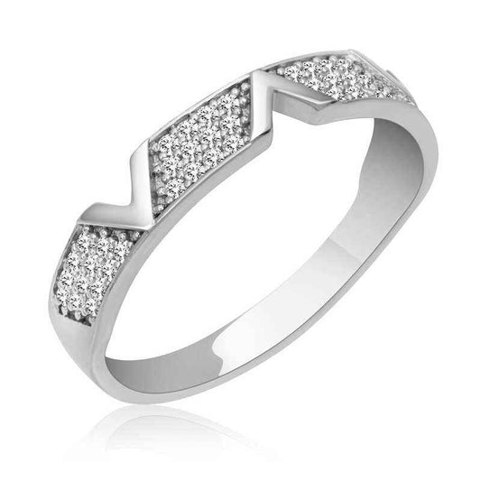 Zircon Stone Women's Silver Ring