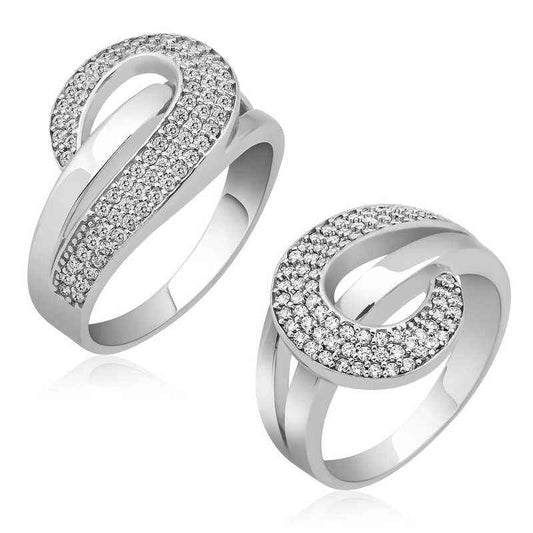 Zircon Stone Women's Silver Ring