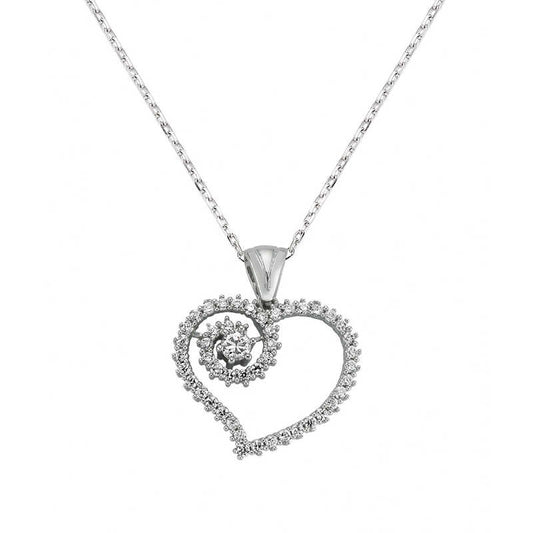 Heart-Shaped Women's Silver Necklace