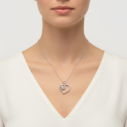 Herzförmige Damen-Silberkette