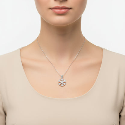 Schneeflocke Damen Silber Halskette