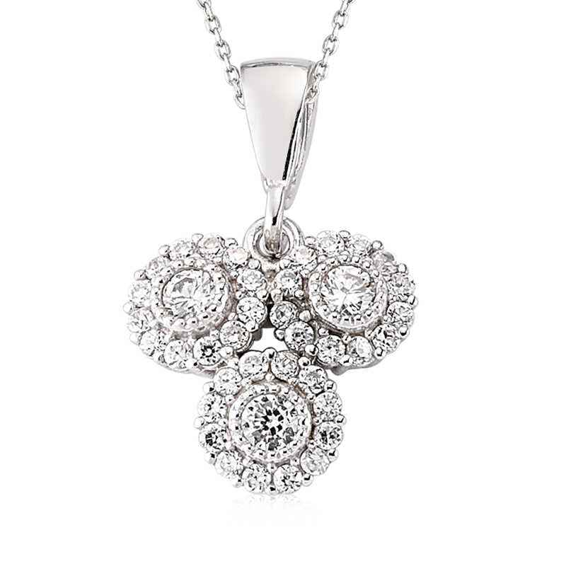 White Stone Women's Silver Necklace