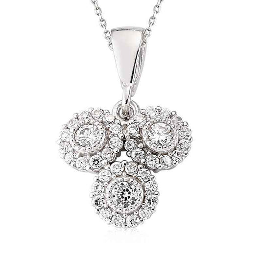White Stone Women's Silver Necklace