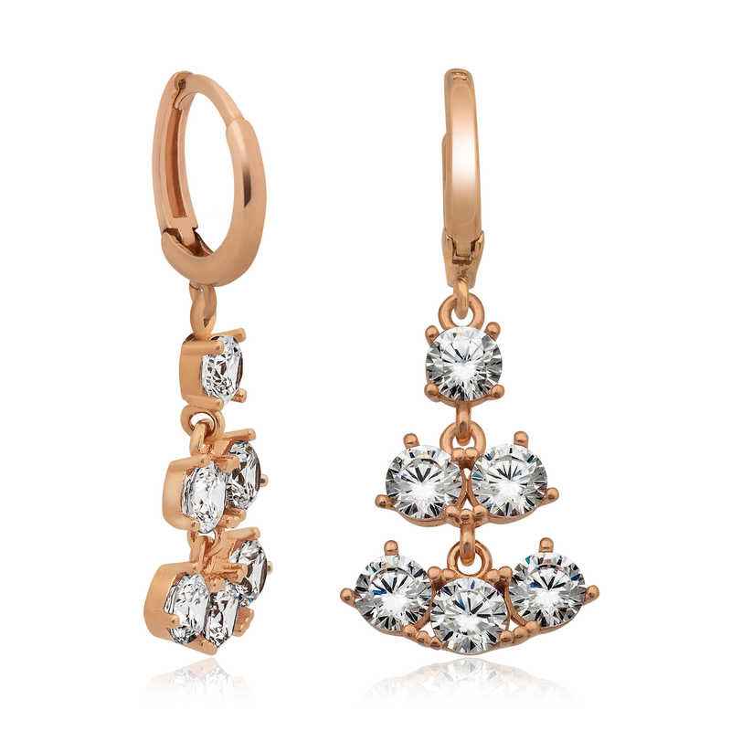 Row Stone Silver Earrings