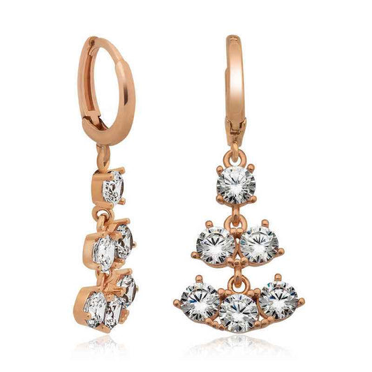Row Stone Silver Earrings