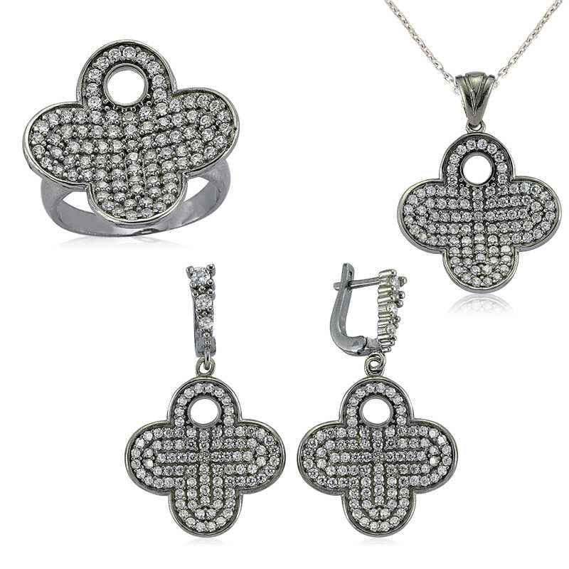 Flower Women's Silver Set