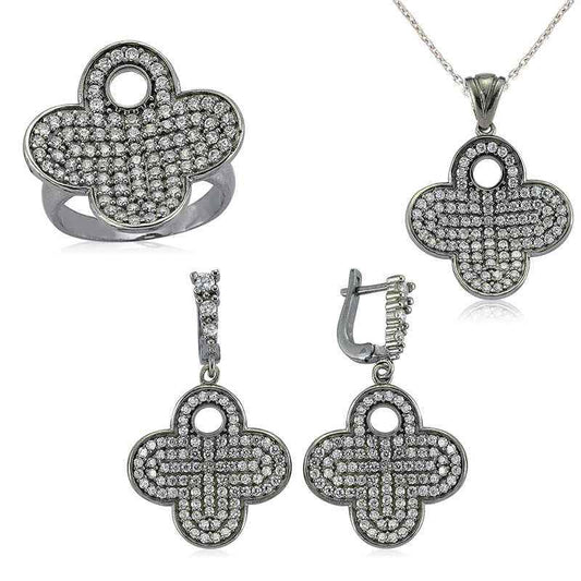 Flower Women's Silver Set