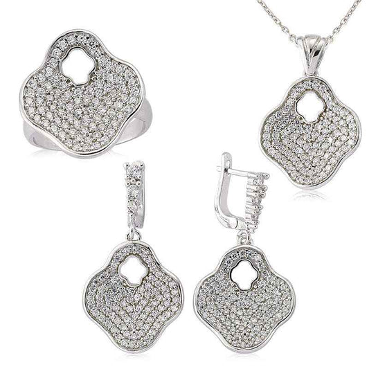 Flower Women's Silver Set