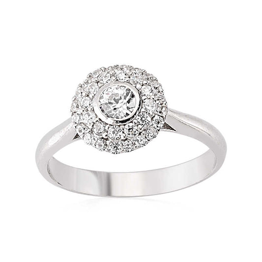 Bague en argent pour femme avec pierre de zircon