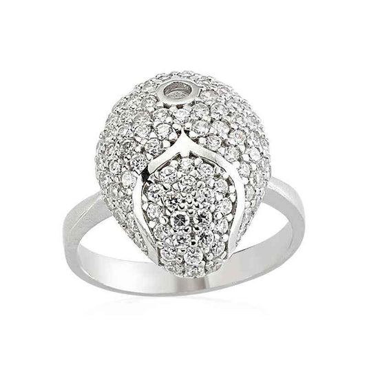 White Stone Women's Silver Ring