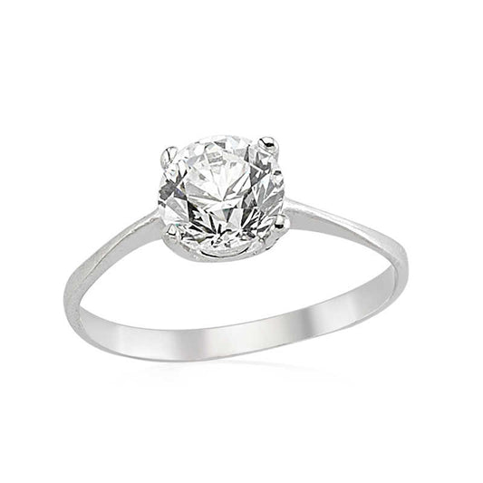 Single Stone Women's Silver Ring