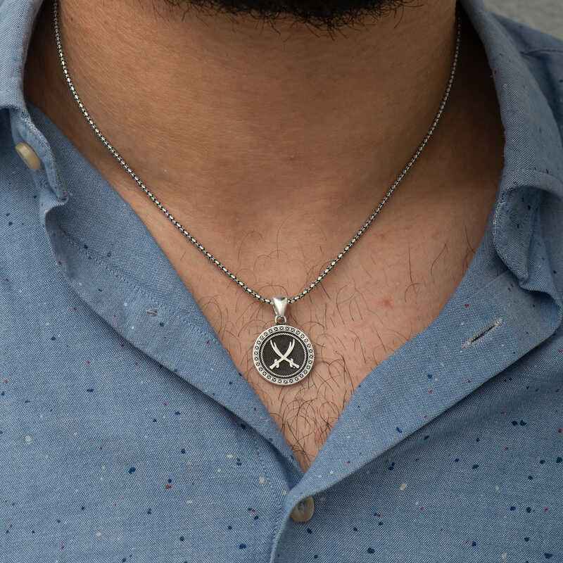 Zülfikar Sword Pattern Silver Pendant